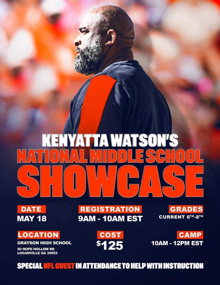 CamMMiddleton's tweet photo. I will be there @therealkwat thanks @CStory808💪🏽 @CoachGCarswell @BigCoachMarvin @grayson_fb @CoachSB_4theG @Alex_B2C @UANextFootball @MaxPreps @On3Recruits @ChadSimmons_ @RobVaka @NEGARecruits @RecruitGeorgia @TheSHOWByNXGN https://t.co/EQFXW8oTff