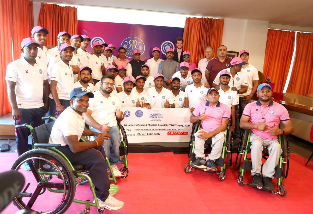 Rajasthan Royals & DCCI felicitated Indian Men's Physical Disability Cricket Team for their series win over England