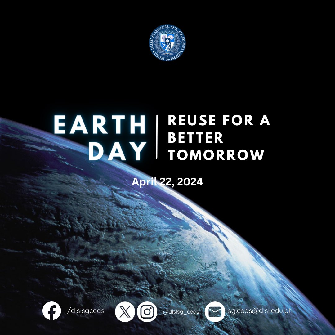 DLSLSG_CEAS's tweet photo. On this day, we commemorate Earth Day. 🌎 

As stewards of God’s creations, may we remember that we do not inherit the earth from our forefathers; rather, we borrow it from our future offsprings. https://t.co/VctBFO4B8n