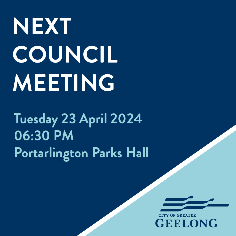 Our next Council meeting will be held at Portarlington Parks Hall – come along tomorrow night, Tuesday 23 April at 6:30pm. Can’t make it in person? A livestream will be available at 👉geelongaustralia.com.au/livestream