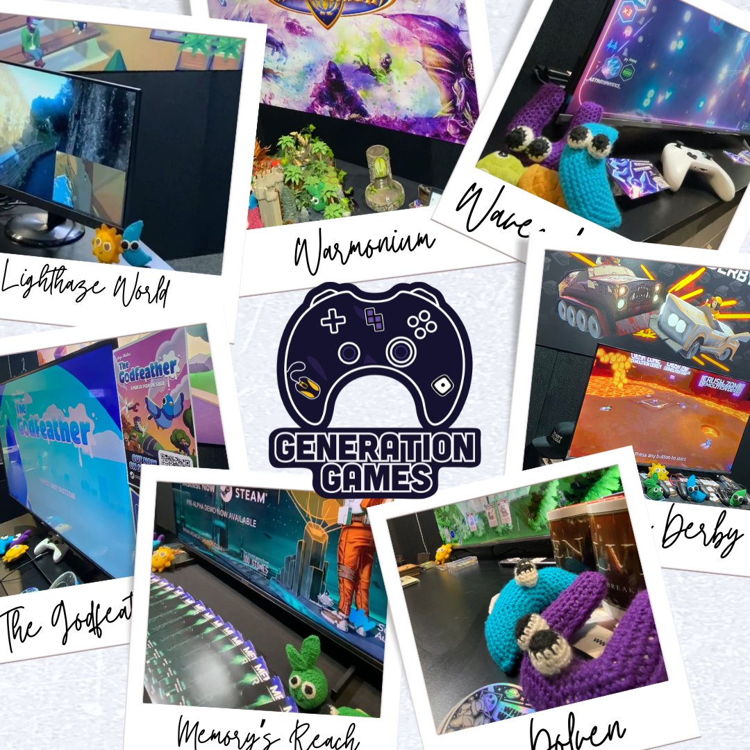 WhichWayUpGame's tweet photo. While we were busy at our stall, Sprout, Sunny, & the Pips were off enjoying all the great indie games!
Be sure to follow:
@Radiobush
@WarmoniumTweets
@Wavecade1
@hojoStudio
@DBeagleGames
@100Stonesgames
@dolven_game
#IndieGame #IndieDev
#GenerationGames https://t.co/3DlPAruCDg