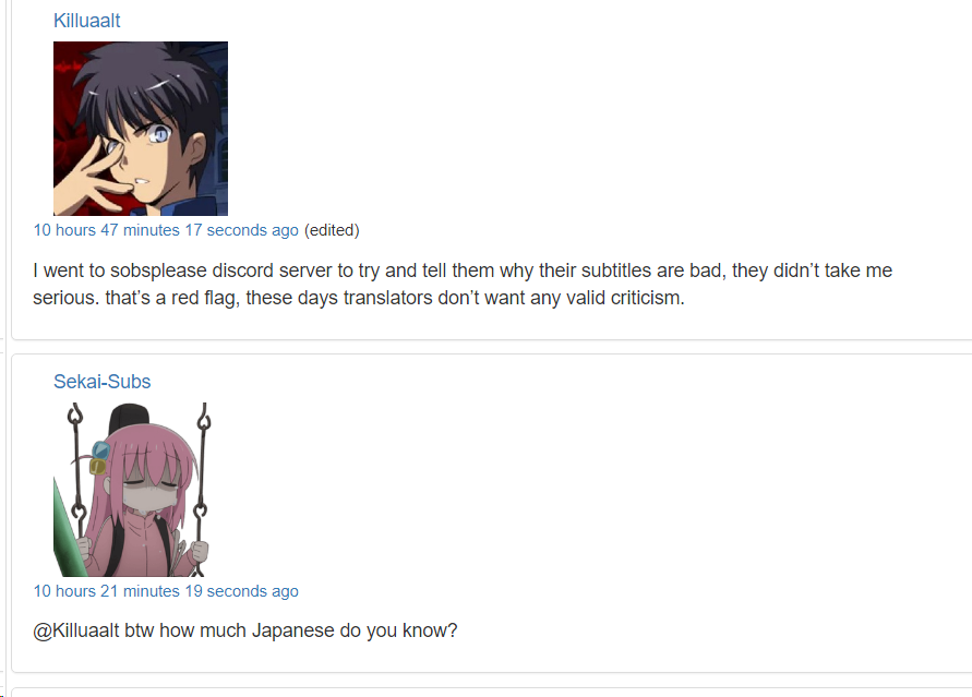 LossThief's tweet photo. the fucking state of the fansubbing scene these days https://t.co/aNGCOZjc6q