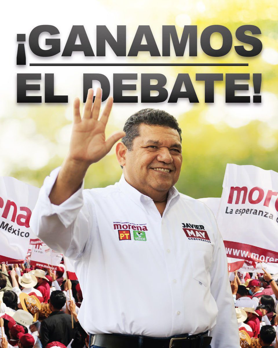 Ganamos el debate.
Construiremos el segundo piso de la 4T en Tabasco. #JavierMayGobernador #Debatetabasco