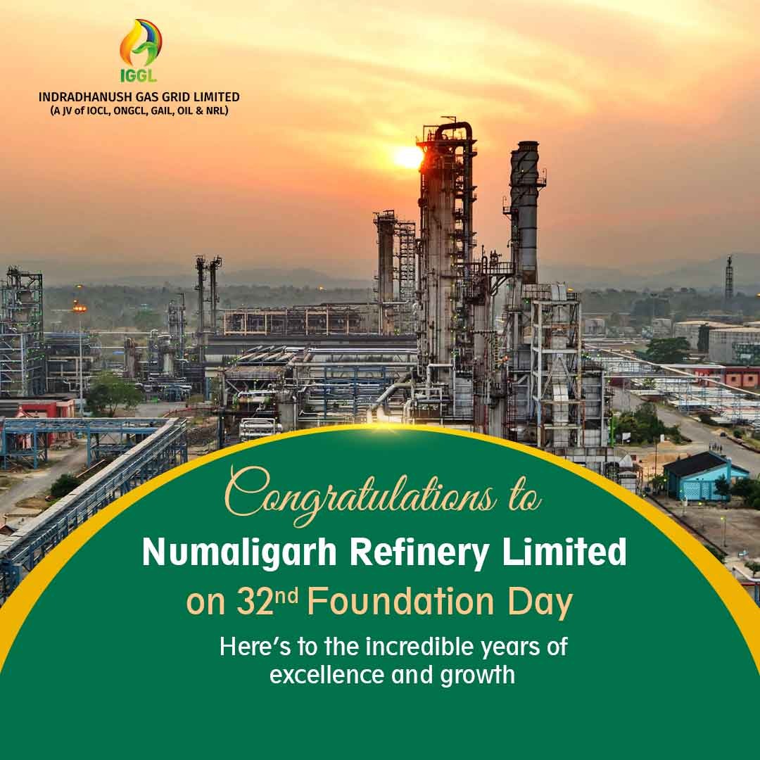 Happy 32nd #FoundationDay to @NRL_MoPNG ! 
Your dedication to fueling excellence and commitment to sustainability are truly inspiring. 
May the growth and success prevail!

@PetroleumMin | @HardeepSPuri | @Rameswar_Teli

@OilIndiaLimited @IndianOilcl @ONGC_ @gailindia