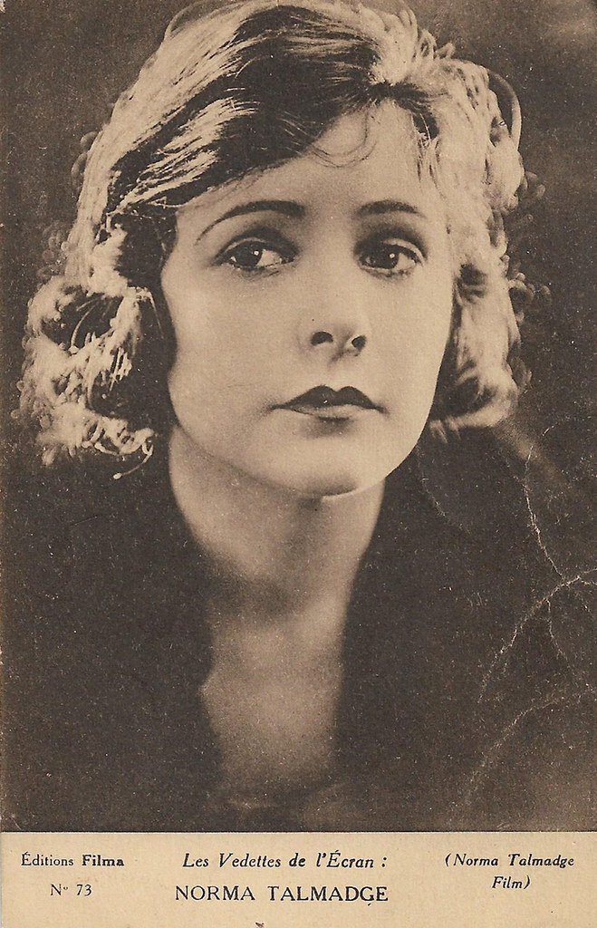 A French postcard of Norma Talmadge, one of the brightest stars of the 1920s.