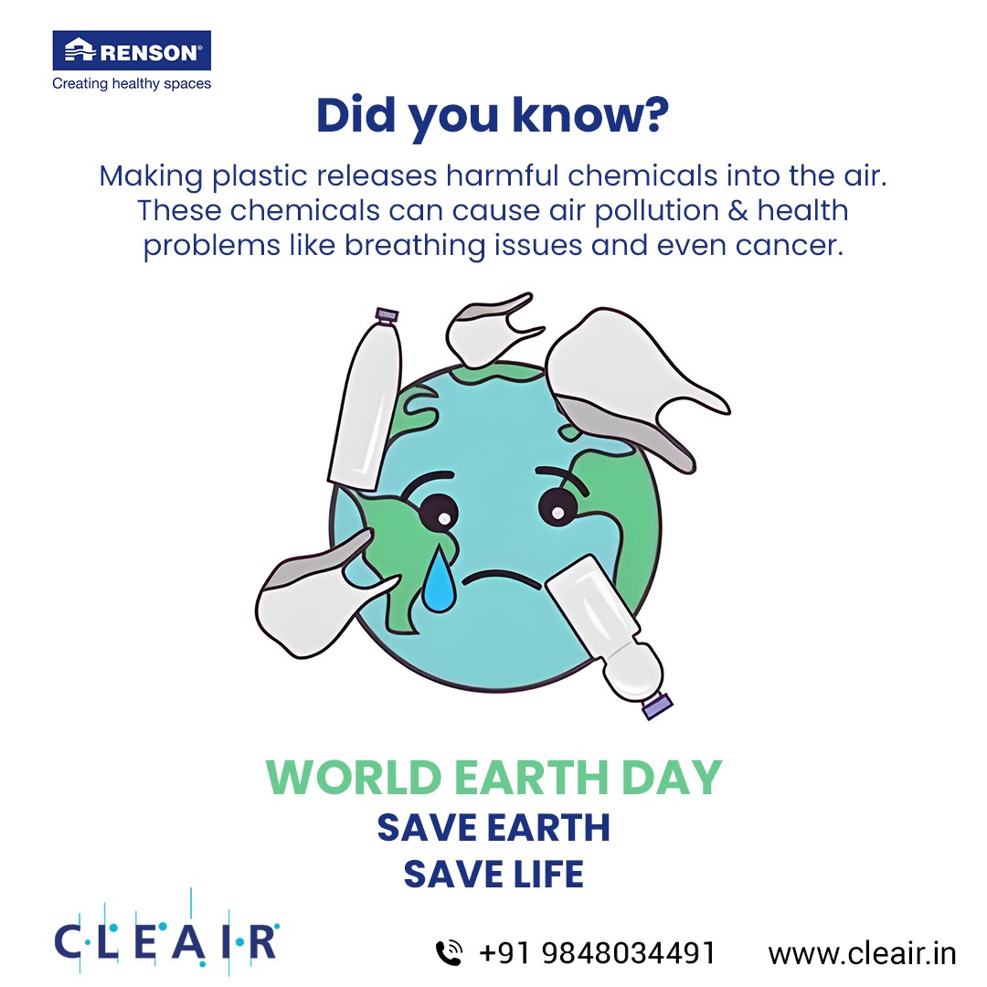 cleairvm's tweet photo. Happy Earth Day! Let's breathe easier by reducing plastic pollution, as it not only harms our oceans but also pollutes the air we breathe. #PlasticPollution #CleanAir
#cleair #renson #didyouknow #worldearthday #earthday #earthday2024 #motherearth #earthdateveryday #savetheplanet https://t.co/jd1pJWN6aq
