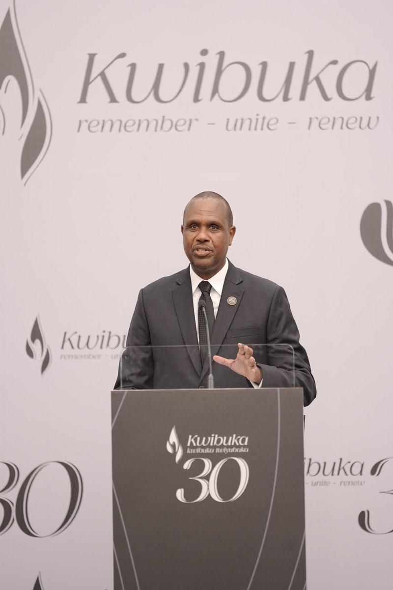 RwandaInUAE's tweet photo. On 21 April, over 500 people including UAE Government Officials, members of the Diplomatic Corps, Rwandans and friends of Rwanda gathered in Abu Dhabi to commemorate for the 30th time the 1994 Genocide against the Tutsi in Rwanda. Amb. @JohnMirenge seized the opportunity to reflect on the unimaginable human tragedy of the 1994 Genocide against the Tutsi and Rwanda’s remarkable transformation over the last three decades. #Kwibuka30