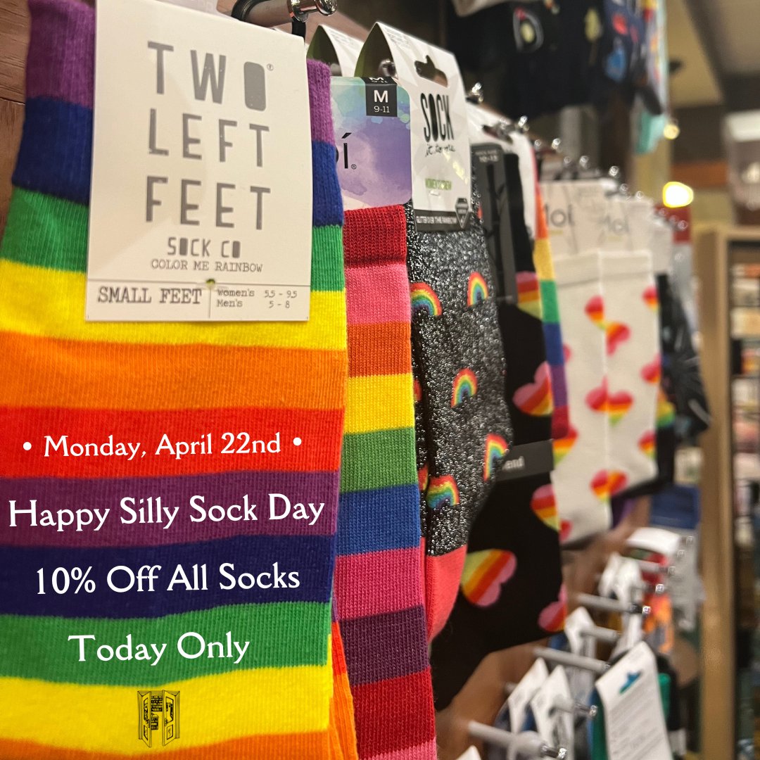 Happy First Day of Spirit Week 2024! Today is Silly Sock Day, and as a result, ALL SOCKS are 10% off (today only). Be sure to wear your craziest, most eye-catching socks today when you shop in-store!