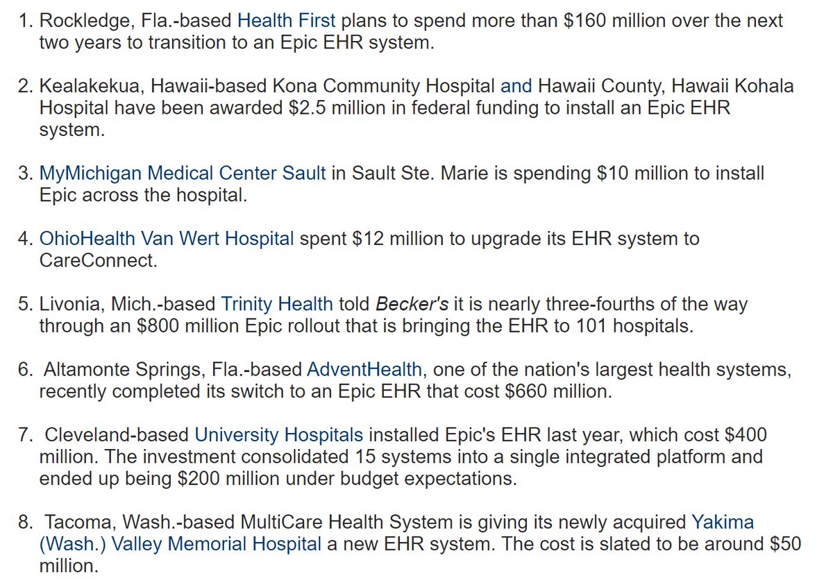 iAmGiliyar's tweet image. Current cost of purchasing, installing and upgrading a new or current #ElectronicHealthRecord system in #UShealthcare👇

source: tinyurl.com/5n845mm6 #healthcare #EHR #HealthSystems