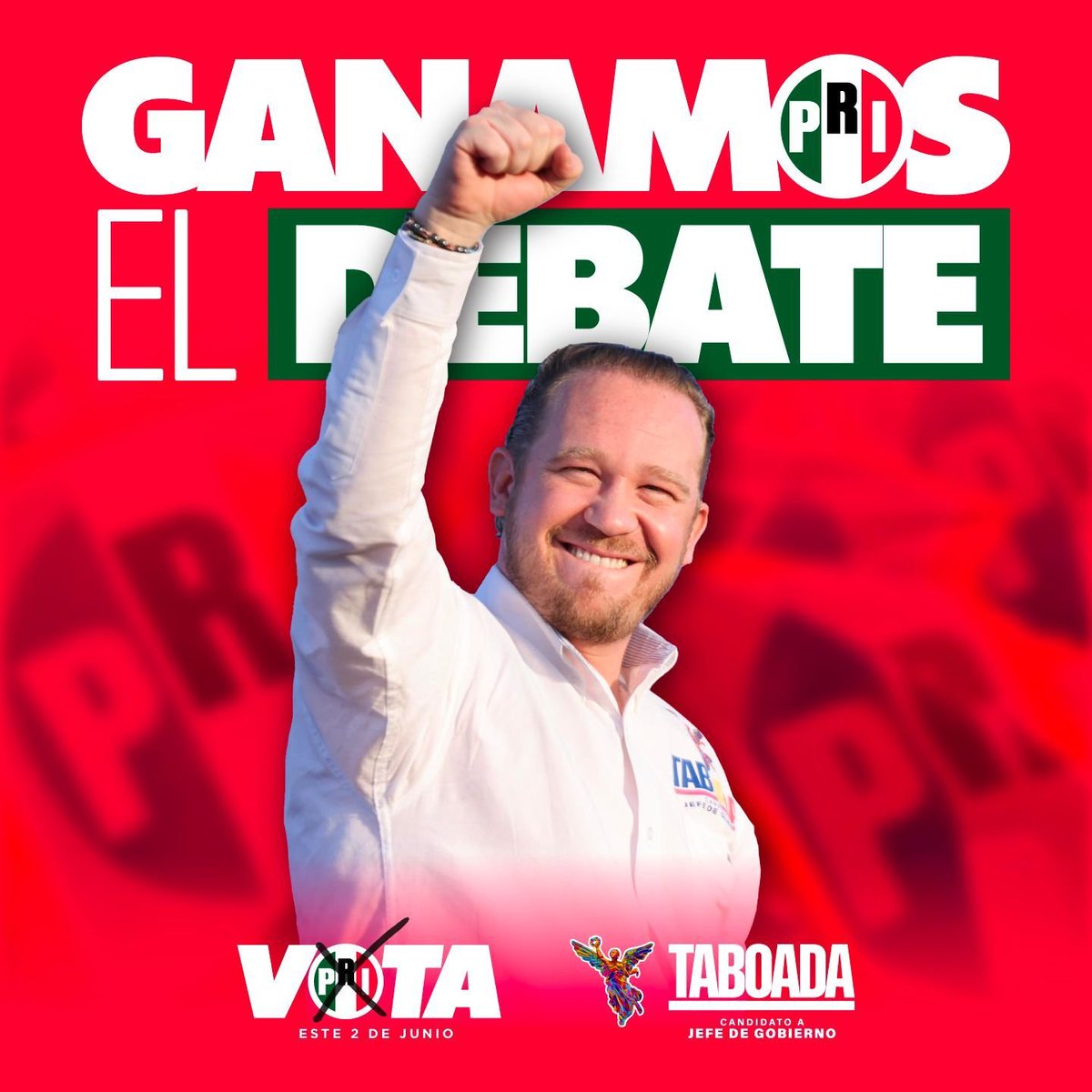 #GanóElCambio con <a href="/STaboadaMX/">Santiago Taboada</a> en el segundo debate. Es hora de apostar por un futuro más brillante para todos en la Ciudad de México. #VotaPRI y apoya a #ElJefeTaboada. <a href="/PRI_Nacional/">PRI</a>