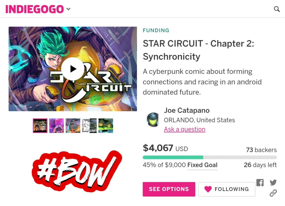 Let's help get Joe @catapanoart and Marcos @mmartinsart funded! #b0w This one's worth it 👇 igg.me/at/starcircuit…