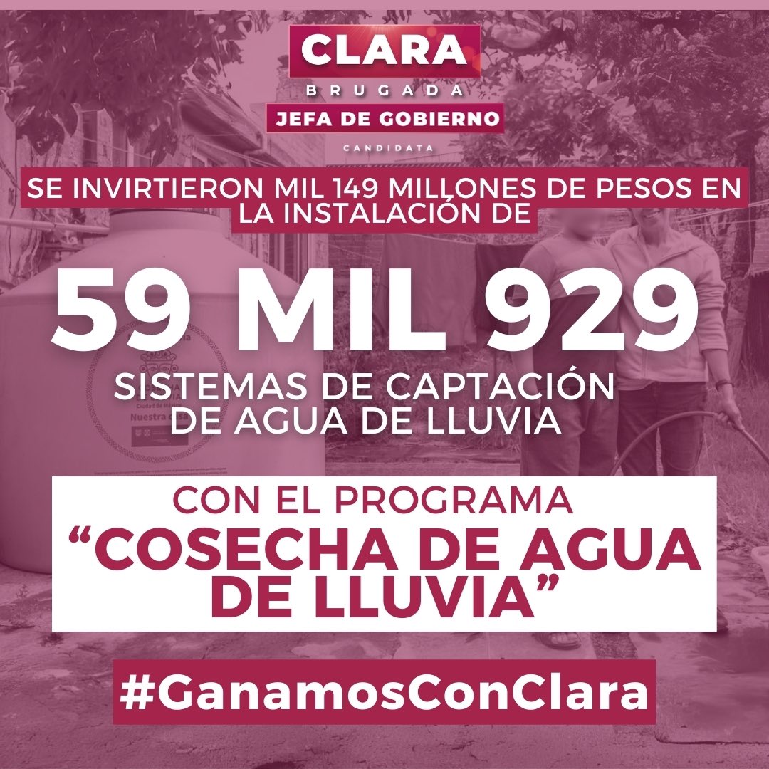 ¡En el gobierno de @ClaraBrugadaM, la Secretaría del Derecho y Gestión Sustentable del Agua será una realidad! Con Clara, el agua seguirá siendo un derecho del pueblo. Mientras la derecha corrupta intenta privatizarla, Clara garantiza acceso suficiente y de calidad para todos en