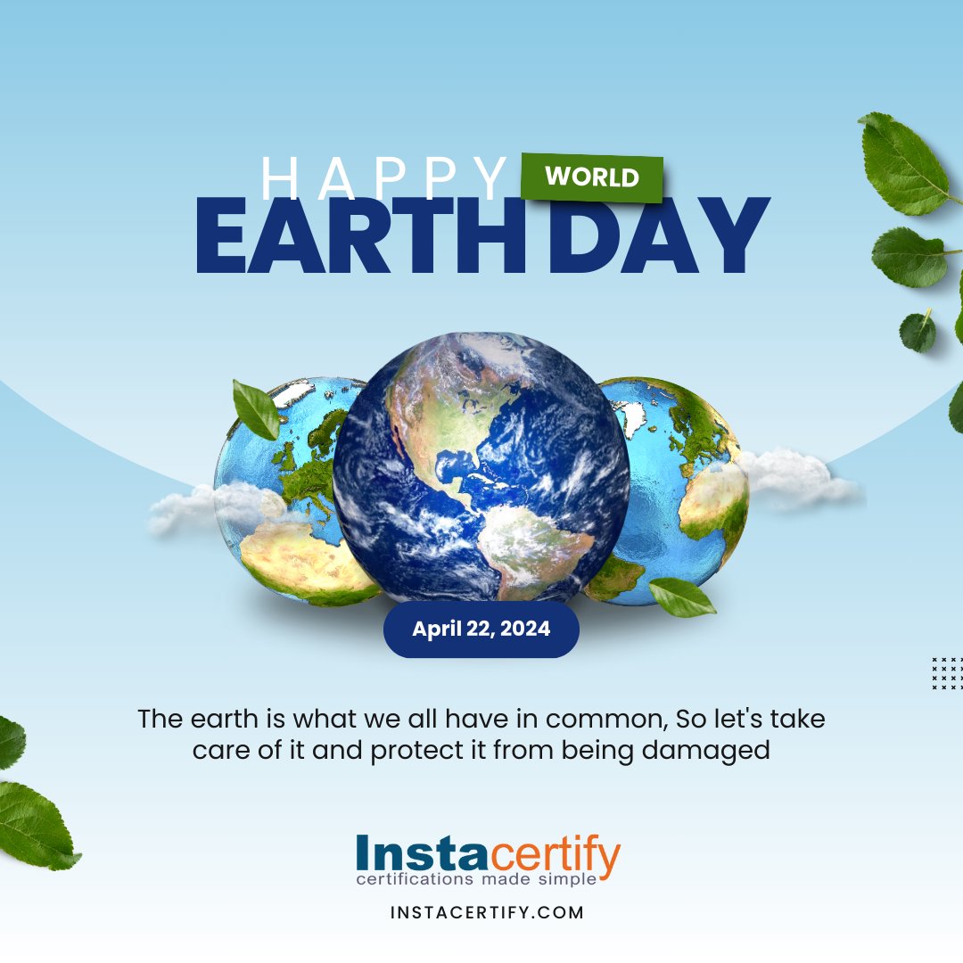 This earth day lets reflect on what we are doing to make our planet a more sustainable and livable place. #earthday #sustainablegrowth #instacertify.