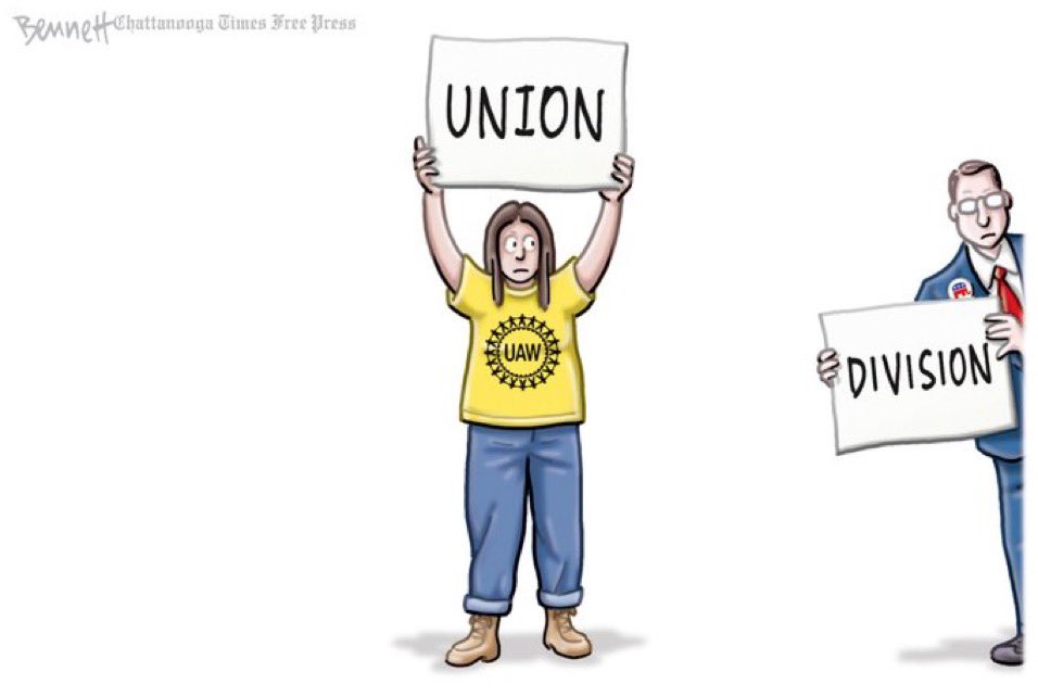 CARTOON OF THE DAY (From @BennettCartoons) #UAW #UnionStrong @GovBillLee