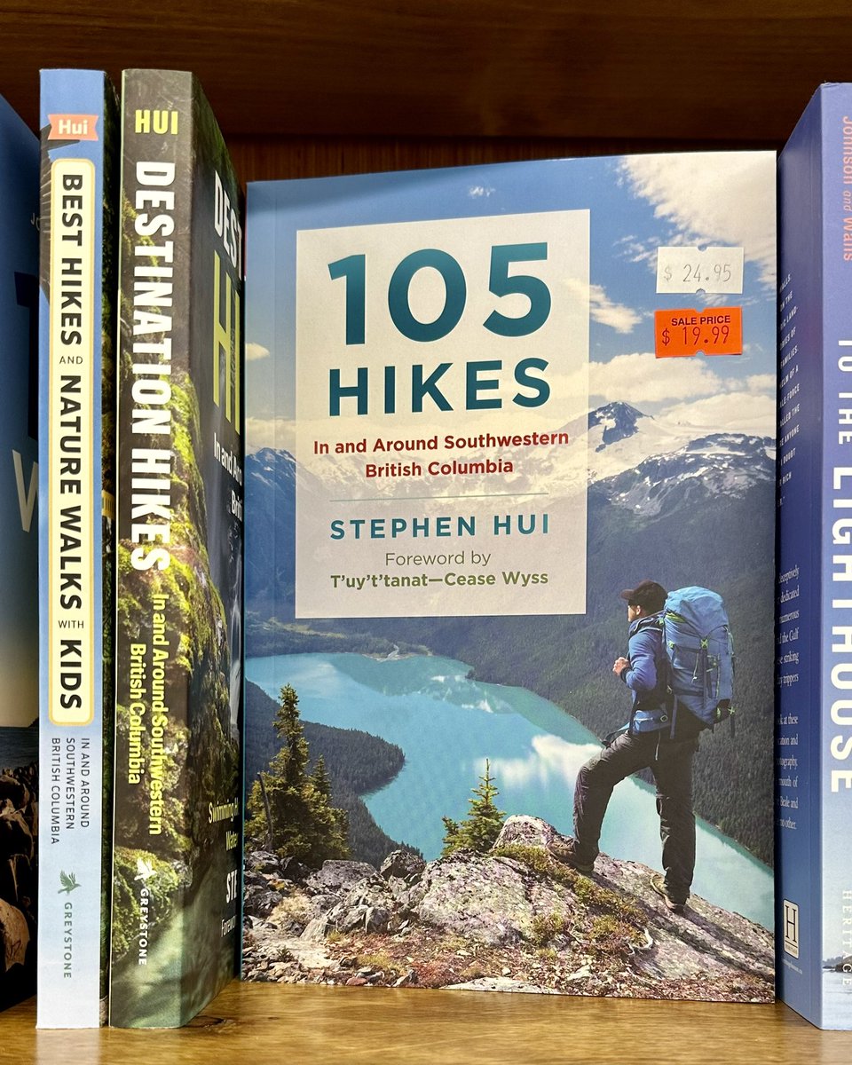 Time to plan those summer hikes!

Spotted <a href="/105Hikes/">105 Hikes In and Around Southwestern BC</a> + <a href="/DestinationHike/">Destination Hikes In & Around Southwestern BC</a> + <a href="/BestHikes/">Best Hikes With Kids In & Around Southwestern BC</a> at <a href="/russellbooks/">Russell Books</a> in #Victoria.

📘📗📙 🟰 2️⃣1️⃣5️⃣ hikes.

🥾 105hikes.com 

#105Hikes #DestinationHikes #BestHikesWithKidsBC