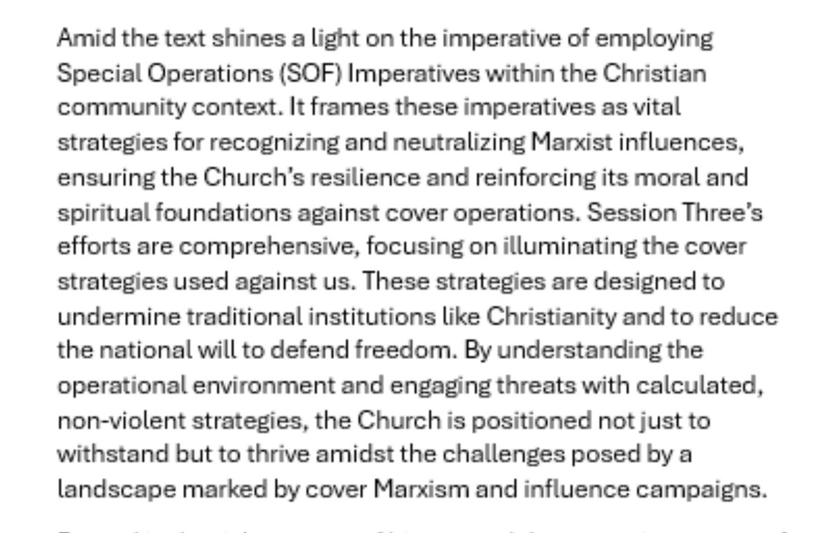 This is some of the most bonkers shit ever written down. Mike Flynn’s third how-to psyops book “Role of the Church” says the “Christian community” should employ @USArmy special forces tactics to “neutralize Marxist influences… by engaging threats.” #ArrestMikeFlynn