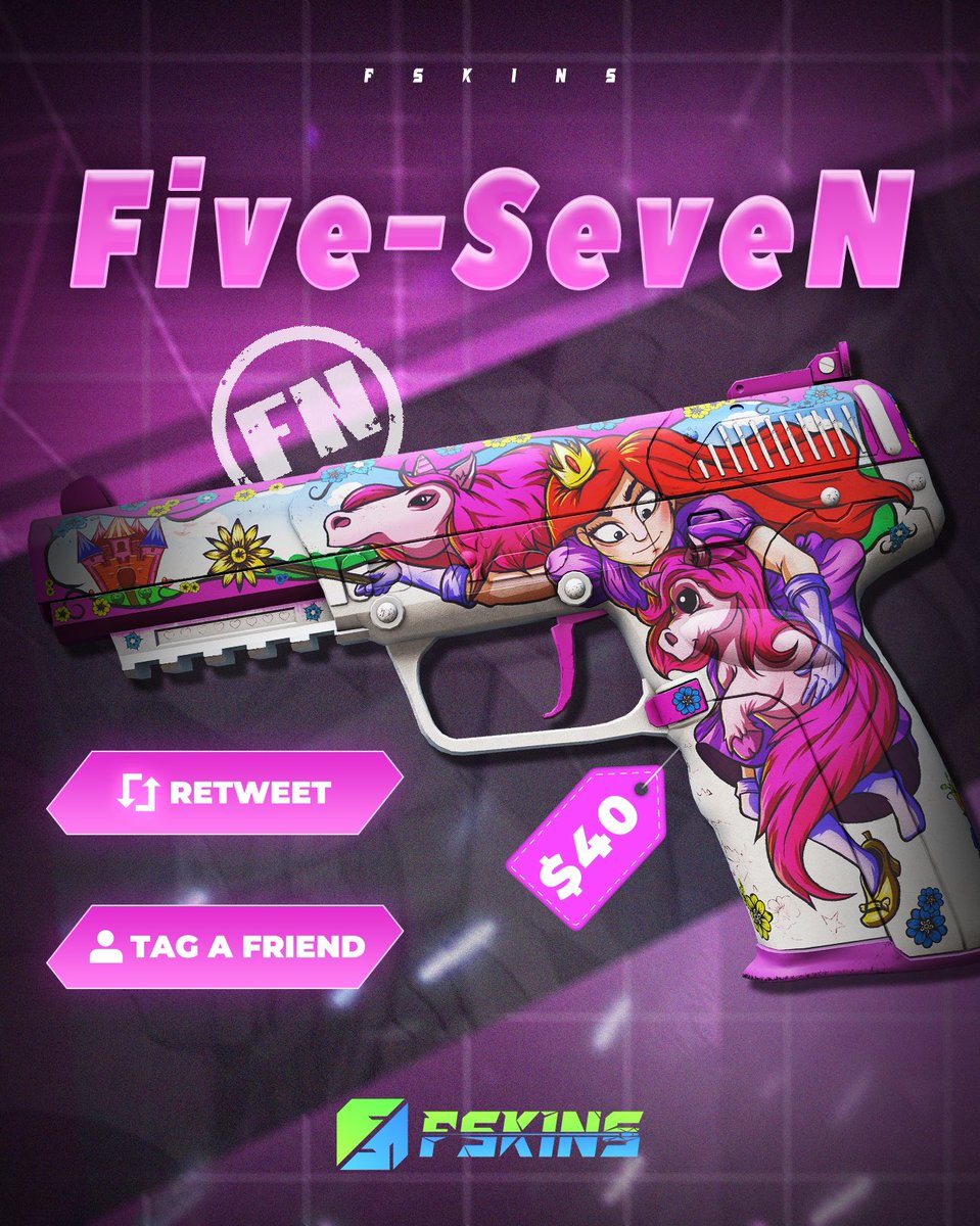 🎃CS2 giveaway 👻Five-Seven FN Fairy Tale ($55) 🤖Follow me & @FskinsCSGO2 👾Like&RT 👽Tag a friend 🤠Rolling Saturday I know it says $40 but it’s actually worth $55