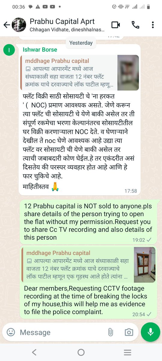 PunamKohok's tweet photo. @Dev_Fadnavis,@mieknathshinde JaiShriRam Yesterday someone broke my door locks,building members informed.Request to you,pls prevent-protect my house from any illegal activities.12Prabhu Capital,Vidhate Nagar Nashik 11,Maharashtra,Bharat https://t.co/eRVq6PCJNM