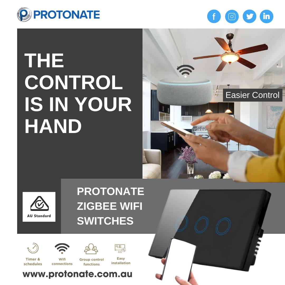 Upgrade your #home to the next level of convenience with #Protonate #WiFi #switches!

Explore Products: protonate.com.au

#protonate #HomeMateSmartSwitch #SmartExtension #Smarthome #zigbee