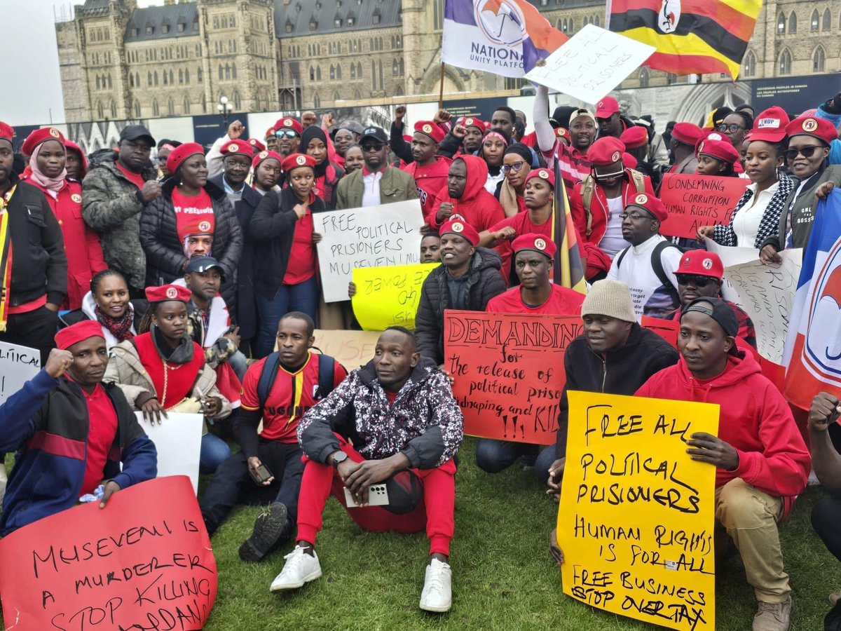 Over the weekend, our Ottawa-based chapter in Canada organized demonstrations to spotlight ongoing human rights abuses, including the unlawful detention of political prisoners, under Museveni's dictatorial regime. They urged donors to cease sponsoring this oppression by
