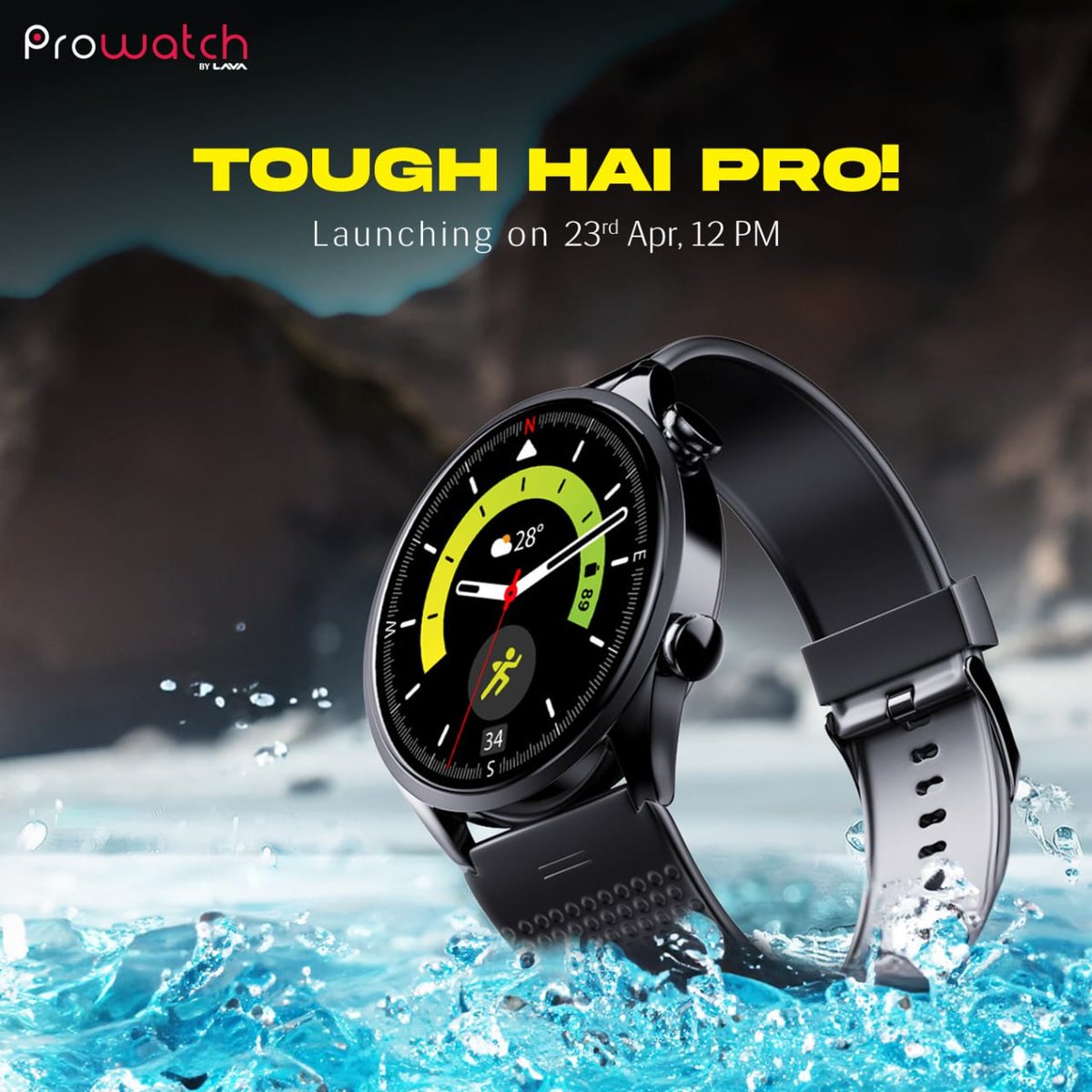 Get ready to elevate your wearable experience! ⌚️ #ProwatchLaunchTomorrow is launching on April 23rd with revolutionary features, including Gorilla Glass 3 protection and state-of-the-art sensors. Don't miss out!