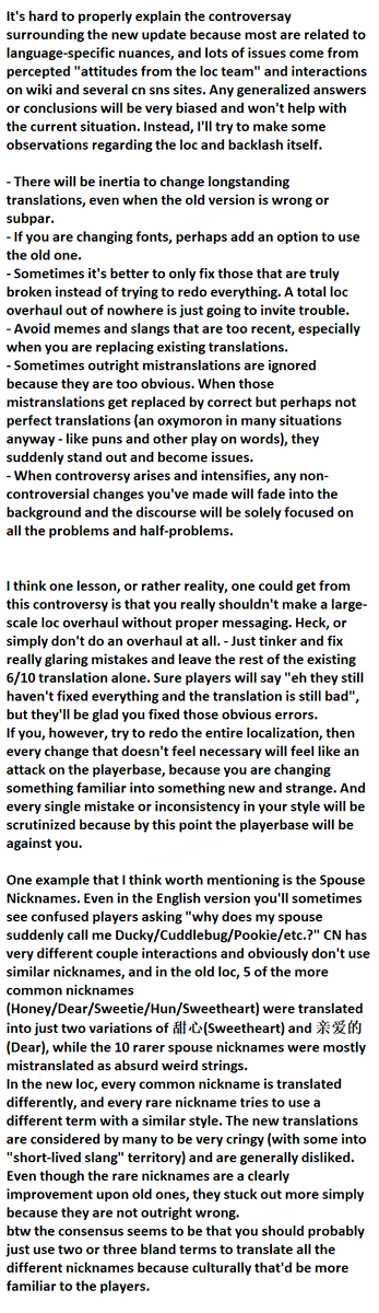 Stardew Valley got 700+ negative reviews due to the new Chinese loc update and will rollback the loc
despite the new loc aiming to (and did) fix many existing mistranslations, the drastic overhaul met with overwhelming backlash that's too complex to explain in a few sentences🥲