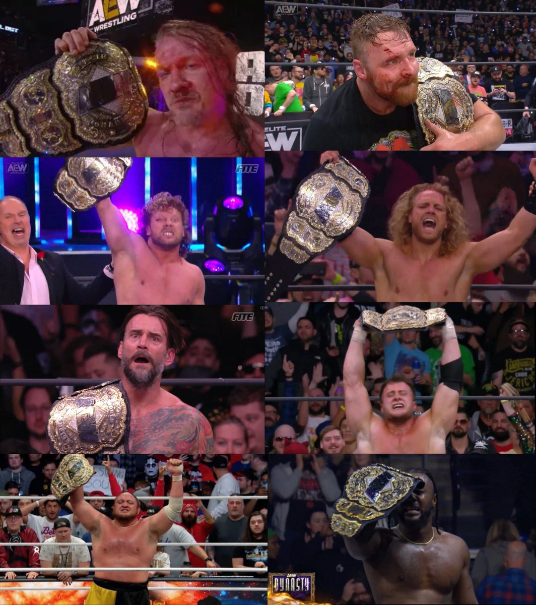 Every AEW World Champion in the promotion's 5 year history. Swerve Strickland joins the club as the 8th man to hold this prestigious title.