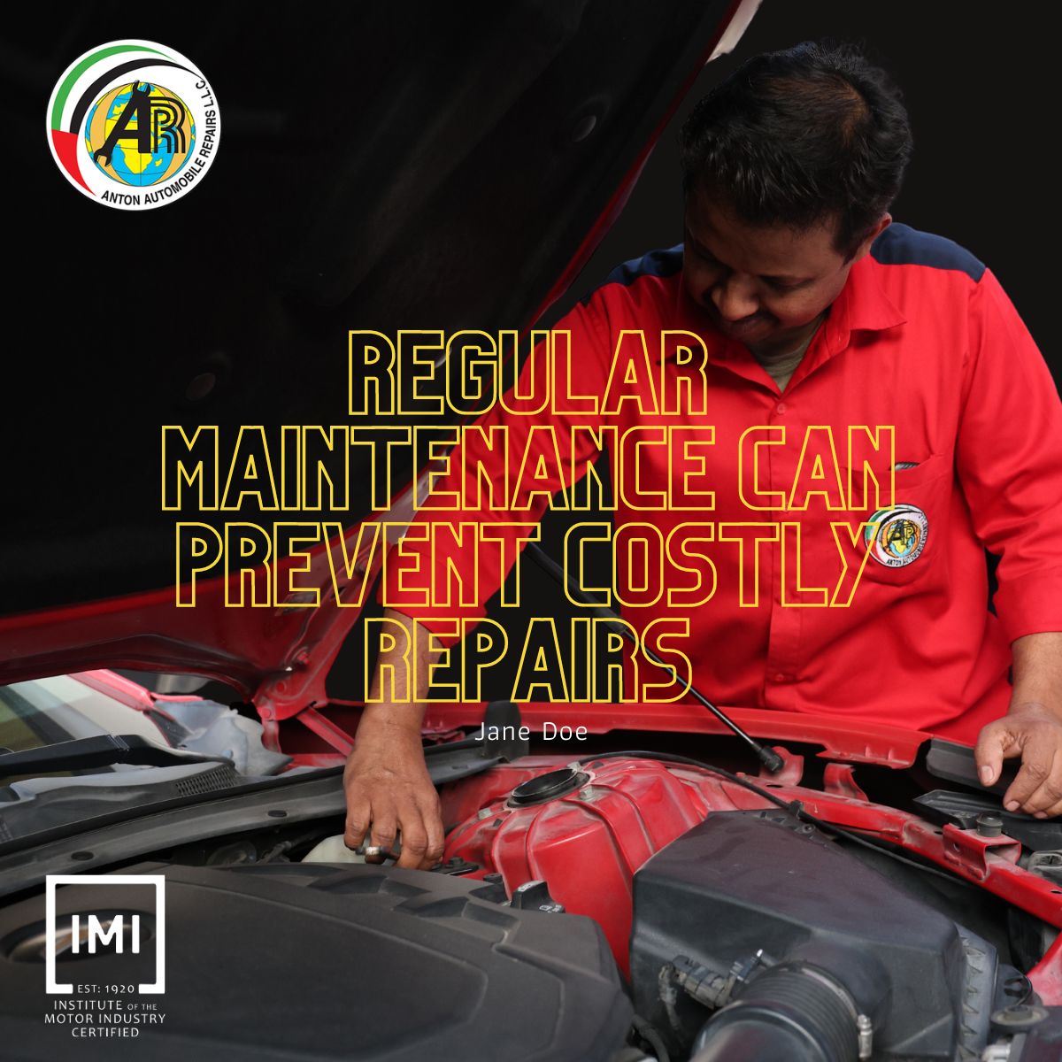 "Did you know? Regular maintenance can prevent costly repairs down the road. Schedule your service today! #CarCare #AntonAutomobile #AbuDhabi