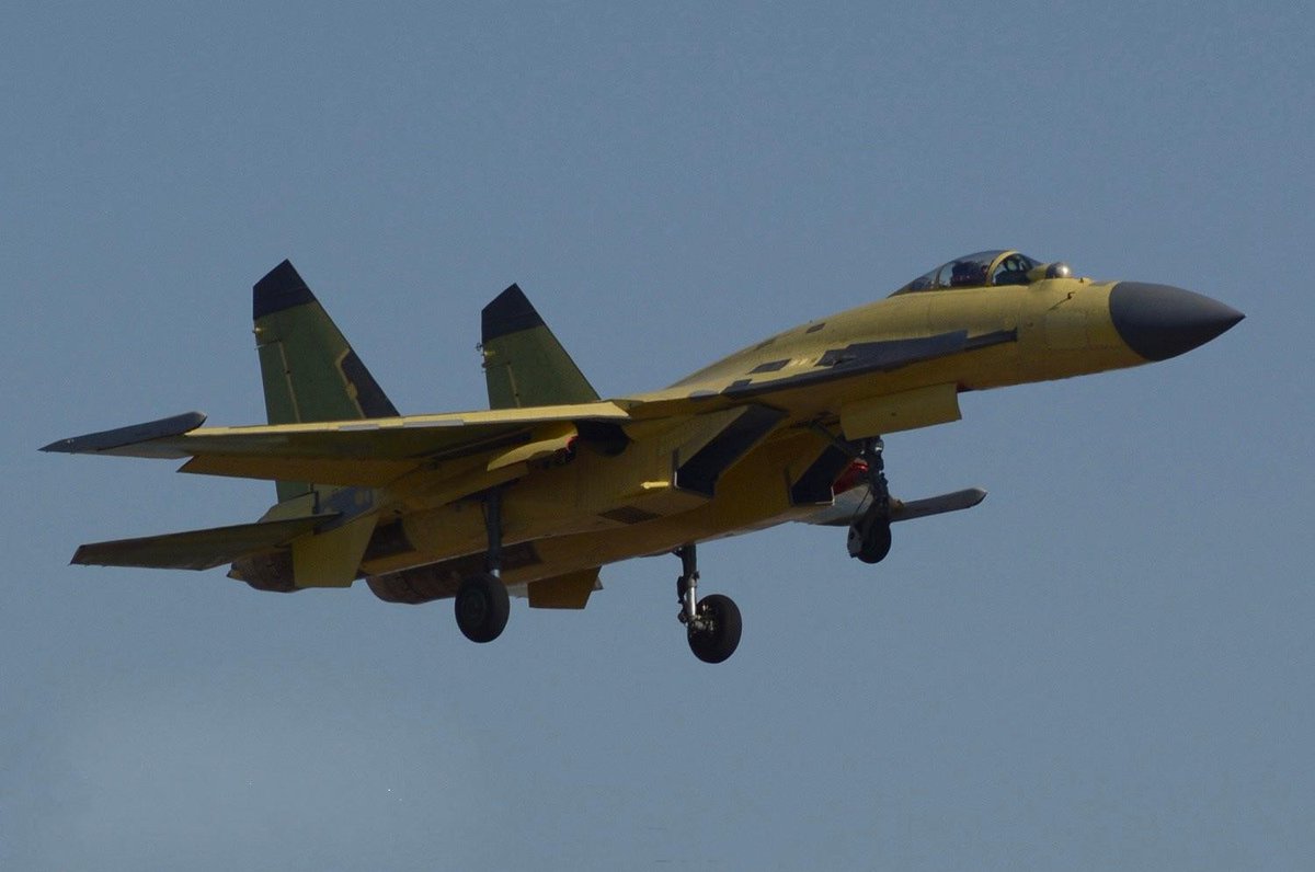 The PLAAF J-11D equipped with WS-10 afterburning turbofan engines.