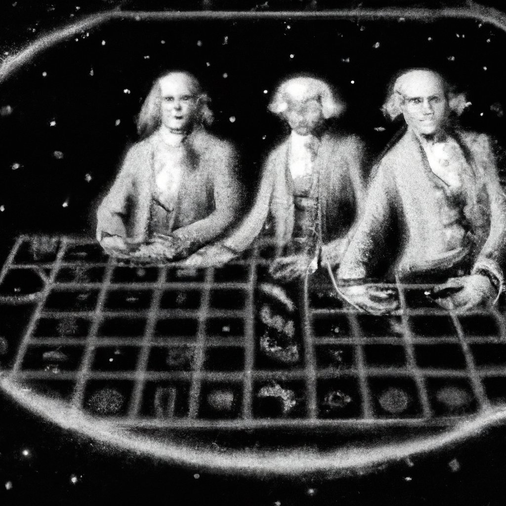 'Celebrate #TodayInHistory with #AI technology as we imagine the founding fathers playing intergalactic hopscotch on the moon to commemorate the signing of the Declaration of Independence on April 22, 1776. #FoundingFathers #MoonLanding #IndependenceDay 🚀🎉'