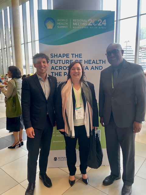 Great connections being forged at #WHSMelbourne2024! @AmbGlobalHealth 2024 WHS International Co-President Prof Sophia Zoungas and Minister for Health Fiji @AtonioDr