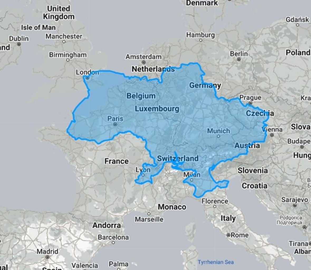 size of Ukraine compared to Western Europe. Ukraine is holding that frontline for over two years. Fcking help them with everything you got
