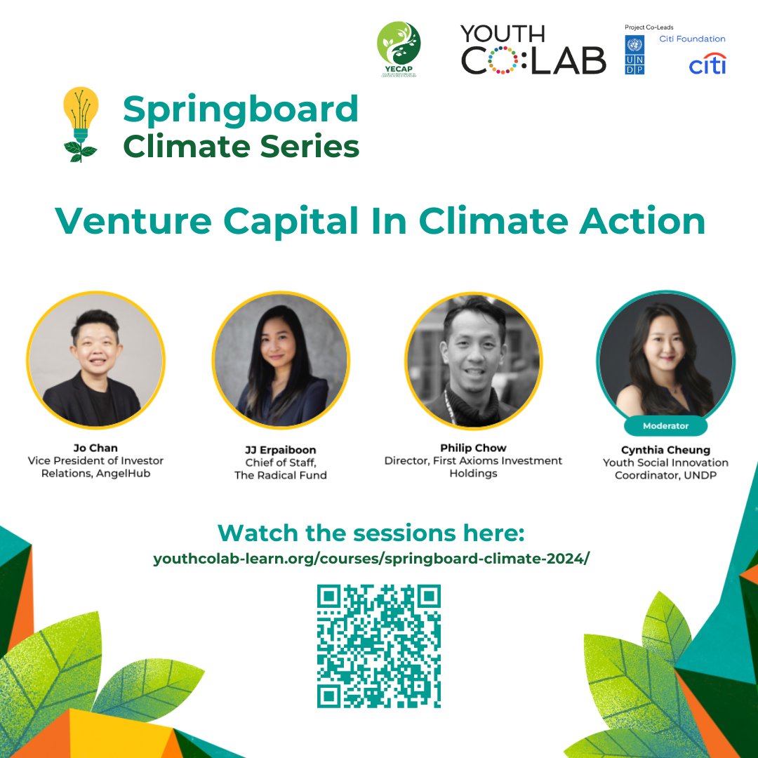🌍 Happy Earth Day!

Through the #YouthCoLab 𝗦𝗽𝗿𝗶𝗻𝗴𝗯𝗼𝗮𝗿𝗱 𝗖𝗹𝗶𝗺𝗮𝘁𝗲 𝗦𝗲𝗿𝗶𝗲𝘀, we highlight innovation and investment's role in driving positive change for our planet.

Watch it here🔗 youthcolab-learn.org/courses/spring…