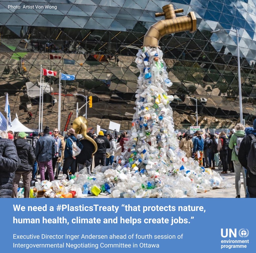 “We have a once in a lifetime opportunity to profoundly change our relationship with plastics. We cannot waste it.'   —@andersen_inger in Ottawa on #EarthDay ahead of this week's #PlasticsTreaty negotiations linkedin.com/posts/andersen…