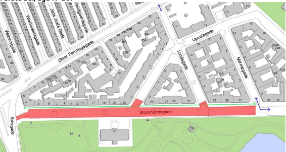 Stockholmsgade spærres fra i dag kl. 07 mellem Sølvgade og Malmøgade pga. asfaltarbejde. Denne etape forventes afsluttet 17/5. Følg skiltningen i området.