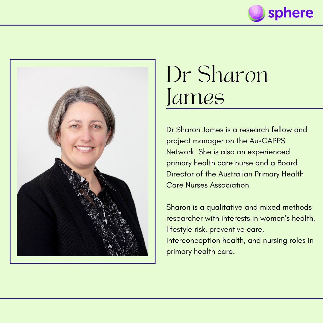 Meet Dr Sharon James, one of our dedicated sexual reproductive health researchers, committed to advancing knowledge and promoting well-being. With expertise in diverse areas, they're driving impactful research to enhance sexual reproductive healthcare for women across Australia!