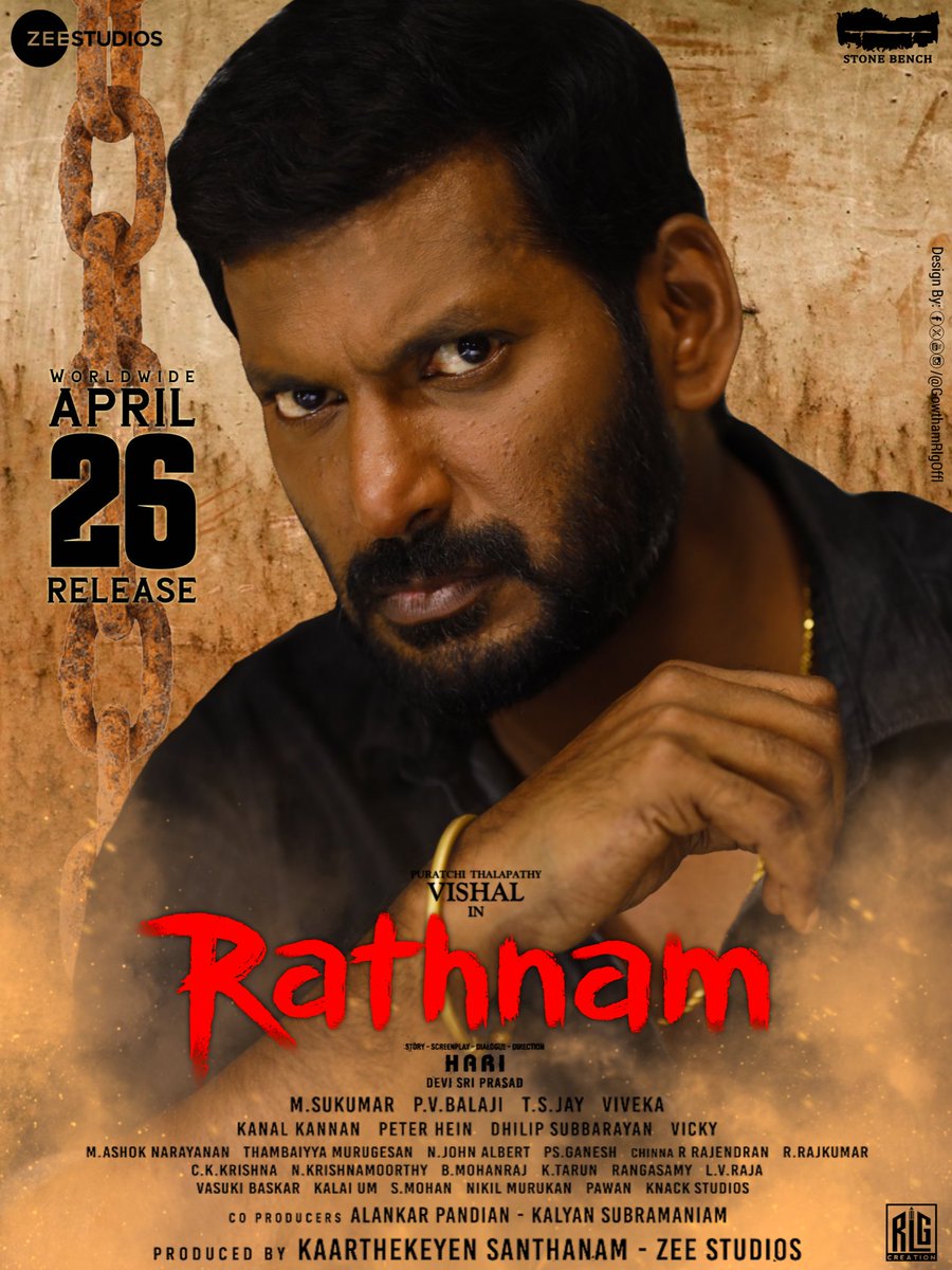 My Design Work #GowthamRlg #RLGcreation Our Puratchi Thalapathy #Vishal in #Rathnam The Movie Fan Made Poster 🔥 | In Cinema Theatres April 26 Release Out Now: youtu.be/2JVhaUMjtGc @VishalKOfficial @priya_Bshankar @stonebenchers @karthiksubbaraj @onlynikil @HariKr_official