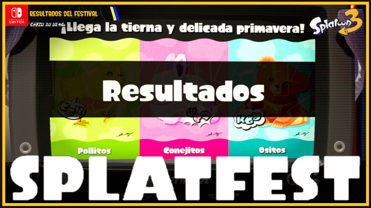 ThunderZeroRai_'s tweet photo. 🔴RESULTADOS del #SpringFest: #Splatoon3 ¿ANIMAL FAVORITO? ¡GANADOR! #TeamChicks #TeamBunnies #TeamBears #Splatfest
--------------------------------------------------
🐻https://t.co/sRMqjLKwnY a través de @YouTube
-------------------------------------------------- https://t.co/u2U6Z8IGaY
