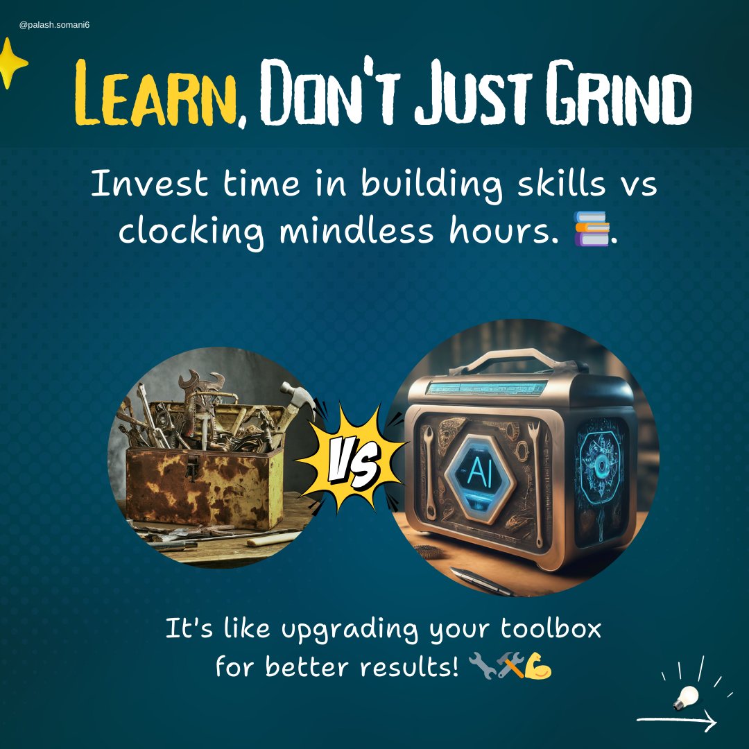 Invest time in building skills vs clocking mindless hours. ⏰🛠️💡
#skillbuilding #smartwork 📚👷‍♂️