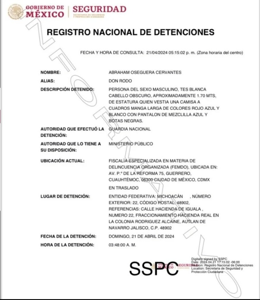 Detienen #AbrahamOseguera, hermano del Mencho , líder del Cartel (CJNG), esto en el Fraccionamiento Hacienda Real, que se ubica en el municipio de Autlán, Estado de Jalisco. La detención la realizó la @GN_MEXICO_ con apoyo de elementos de @SEDENAmx