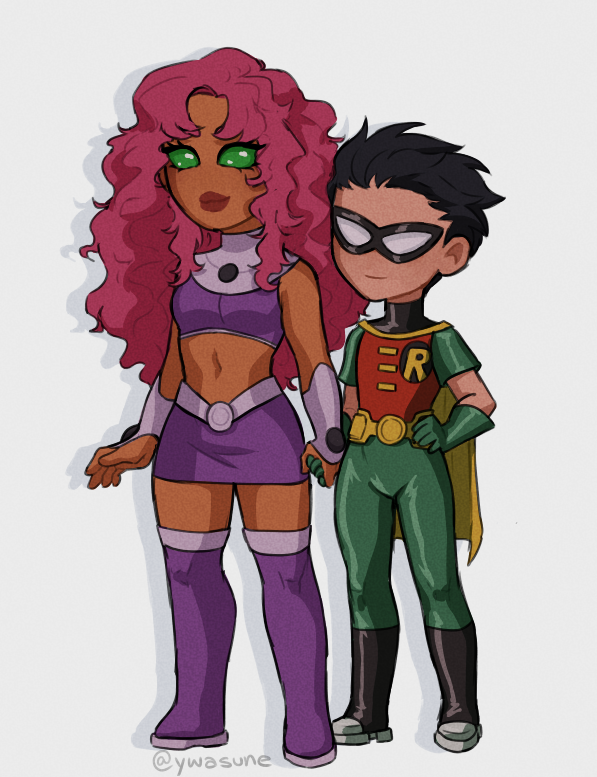 💗💜💚❤️🖤 #dickory #robin #starfire