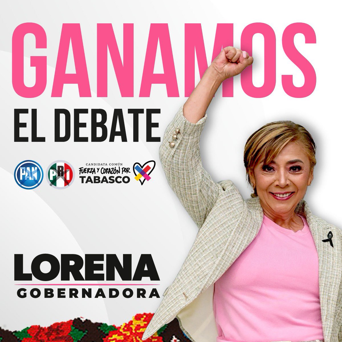 #GenteGanadora 
¡Valor y decisión! 🇲🇽🗳️👚#LorenaGobernadora