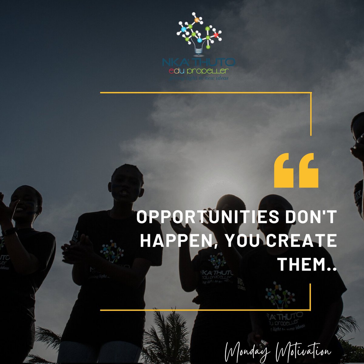 Happy Monday, everyone! Remember, opportunities don't just fall into our laps; we have the power to create them ourselves. 💪 Let's start this week with a proactive mindset, seizing every chance to grow, learn, and succeed. Here's to making things happen! #MondayMotivation