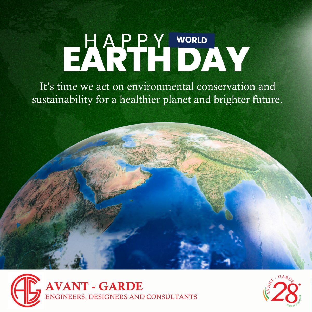 Happy Earth Day 2024 from Avant-Garde Engineers, Designers and Consultants. Time to act on our planet’s conservation through sustainability initiatives
#sustainability #earthday #earth #earthday2024 #avantgarde #avantgardeindia #planet #conservation #saynotoplastics #notoplastics