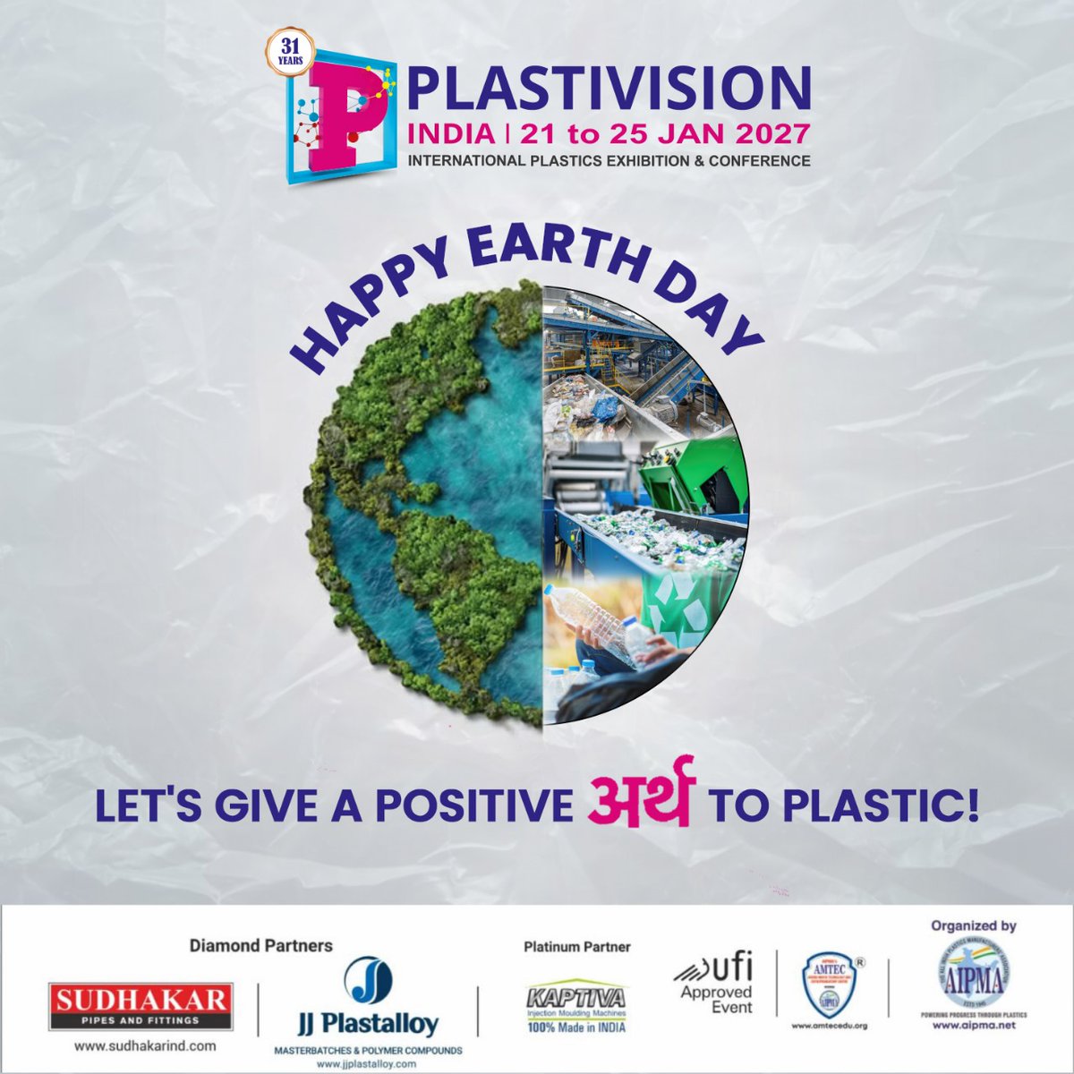 With proper recycling, plastics can be transformed into new products, closing the loop on waste. 🔄 

With lowest carbon footprint
It’s earths Best friend

Join Plastivision India in championing sustainable solutions for a greener Happy Earth Day!

#PlastivisionIndia #Earthday