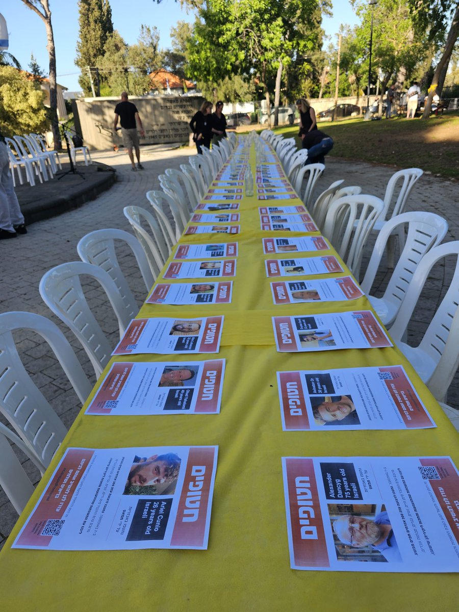 A day before Passover we came together around a table set for the hostages kidnapped by Hamas. From a 1 yo baby to a 86 yo grandfather these men and women MUST be brought home now.