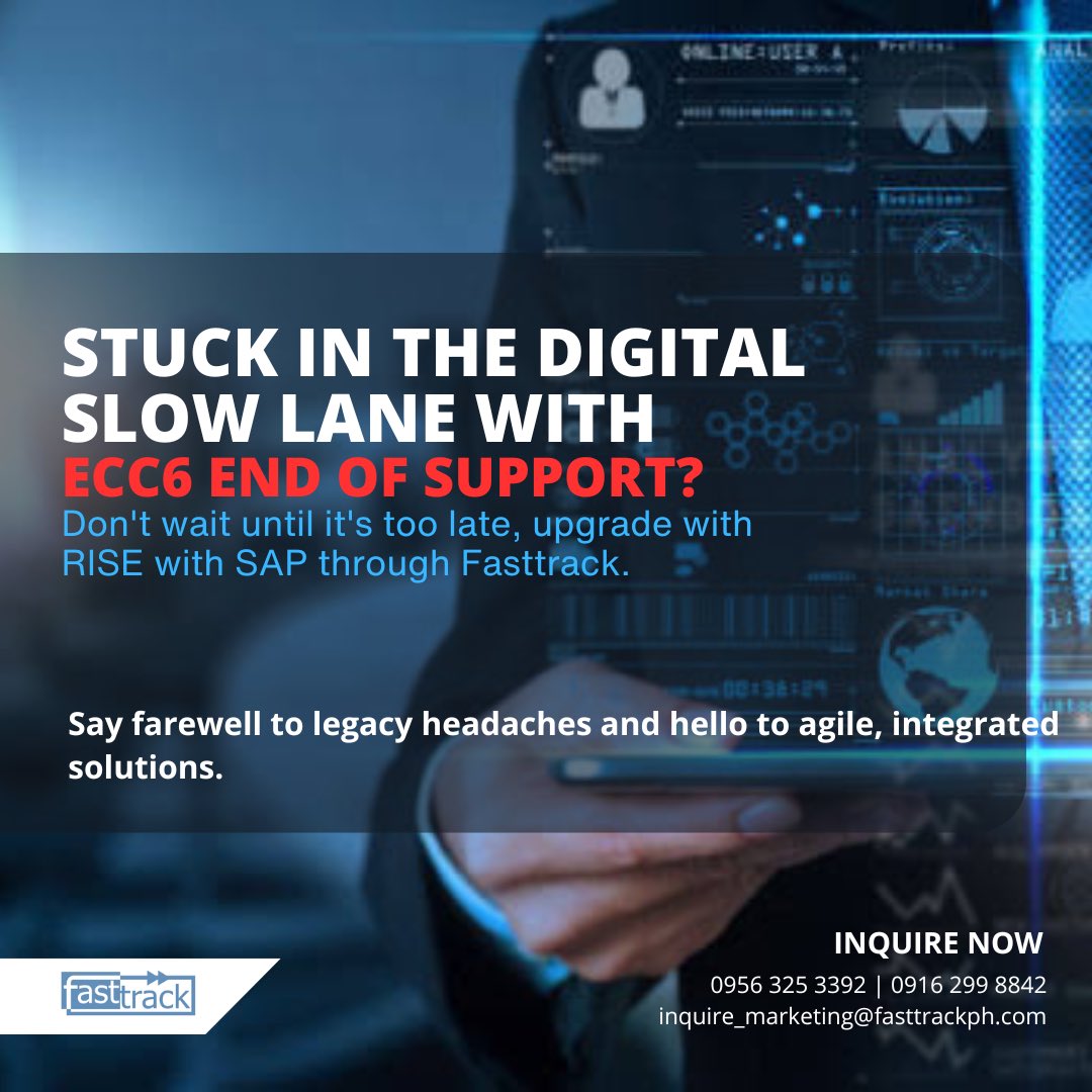 Ready to leave digital stagnation behind? Enter RISE with SAP: the turbo boost your business needs for a seamless transition to the cloud era. 

 It's your time to soar. 🚀 #RISEwithSAP #CloudRevolution #SmartBusiness #Fasttrack #Cloudsolution #DigitalTransformation