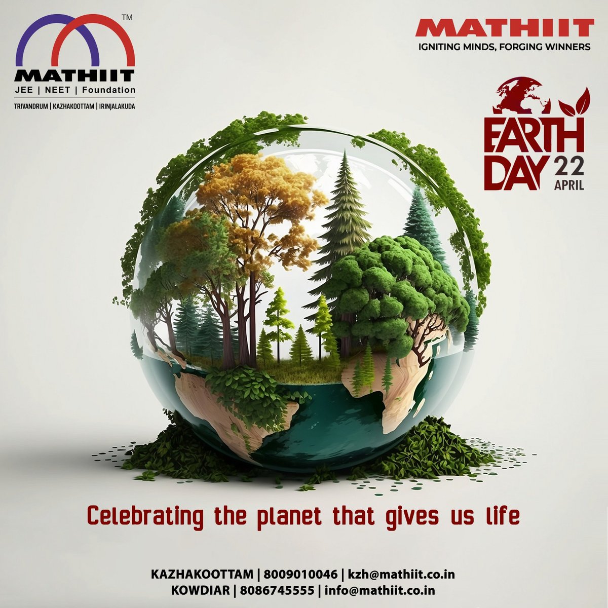 Celebrating the planet that gives us life🌱. Celebrating Earth Day 2024🌍.

#EarthDay #EarthDay2024 #earthdayeveryday #jee #neet #iit #jeemains #iitjee #jeeadvanced #jeemain #physics #aiims  #kota  #neetpreparation #neetexam #kotacoaching #mbbs #neetug #iitcoaching #trivandrum