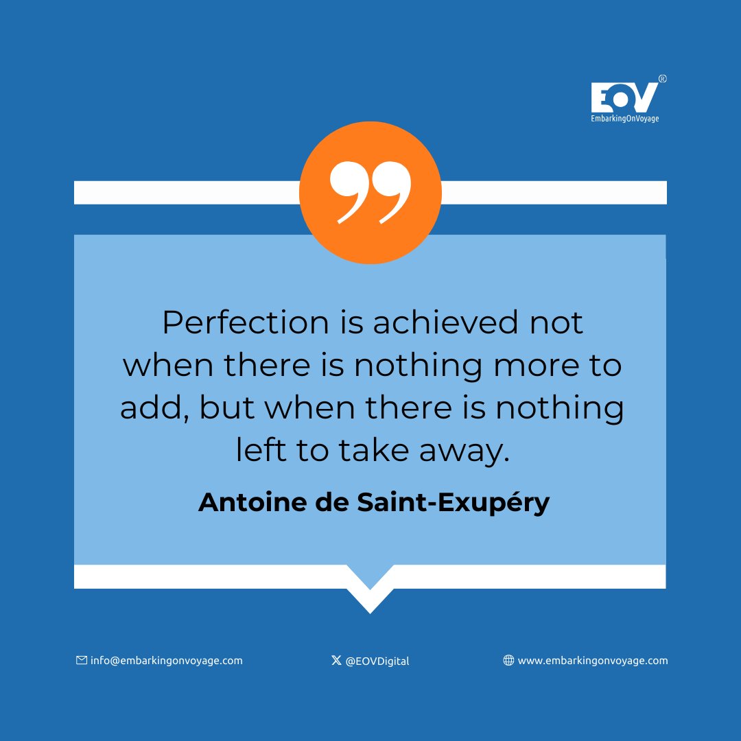 Perfection in code isn't about endless features, it's about stripping away complexity and achieving elegant simplicity . . . . . . #devlife #softwaredevelopment #cleancode #engineering #programmer #developer #python #java #javascript #webdev #EOV #EOVDigital #EmbarkingOnVoyage