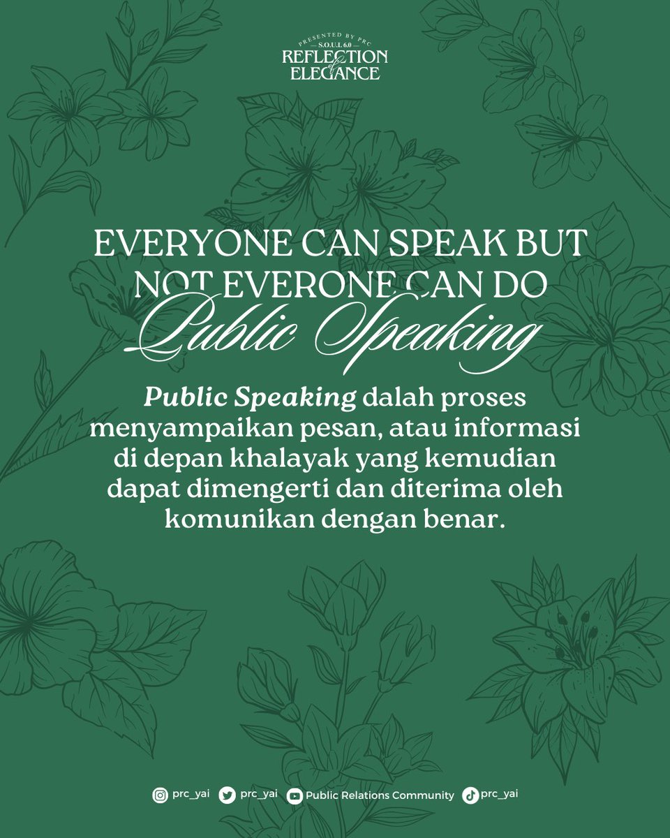 PRC_YAI's tweet photo. Hi PRCners 👋🏼

Public speaking adalah kemampuan berbicara di depan umum dengan tujuan menyampaikan pesan secara efektif. 🗣️

#prcners #fikomupiyai #publicspeaking https://t.co/srv3JDq4Qz
